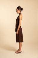 Top halter Marrón