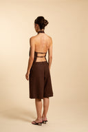 Top halter Marrón