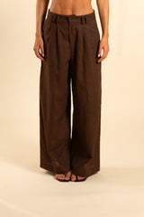 Brown linen pants