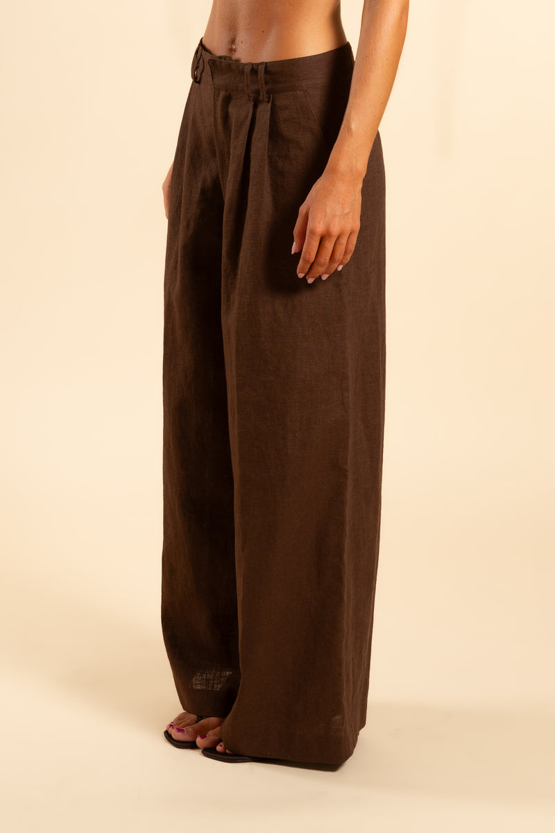 Brown linen pants
