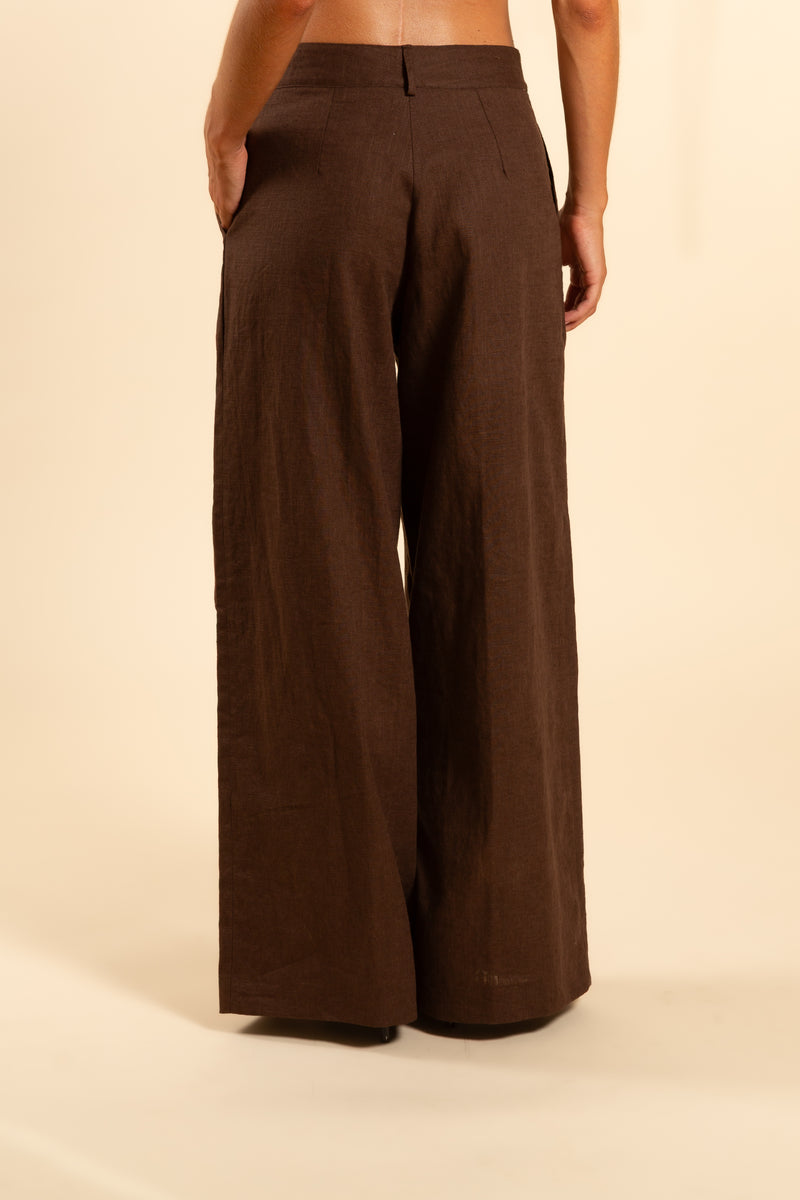 Brown linen pants