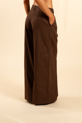Brown linen pants