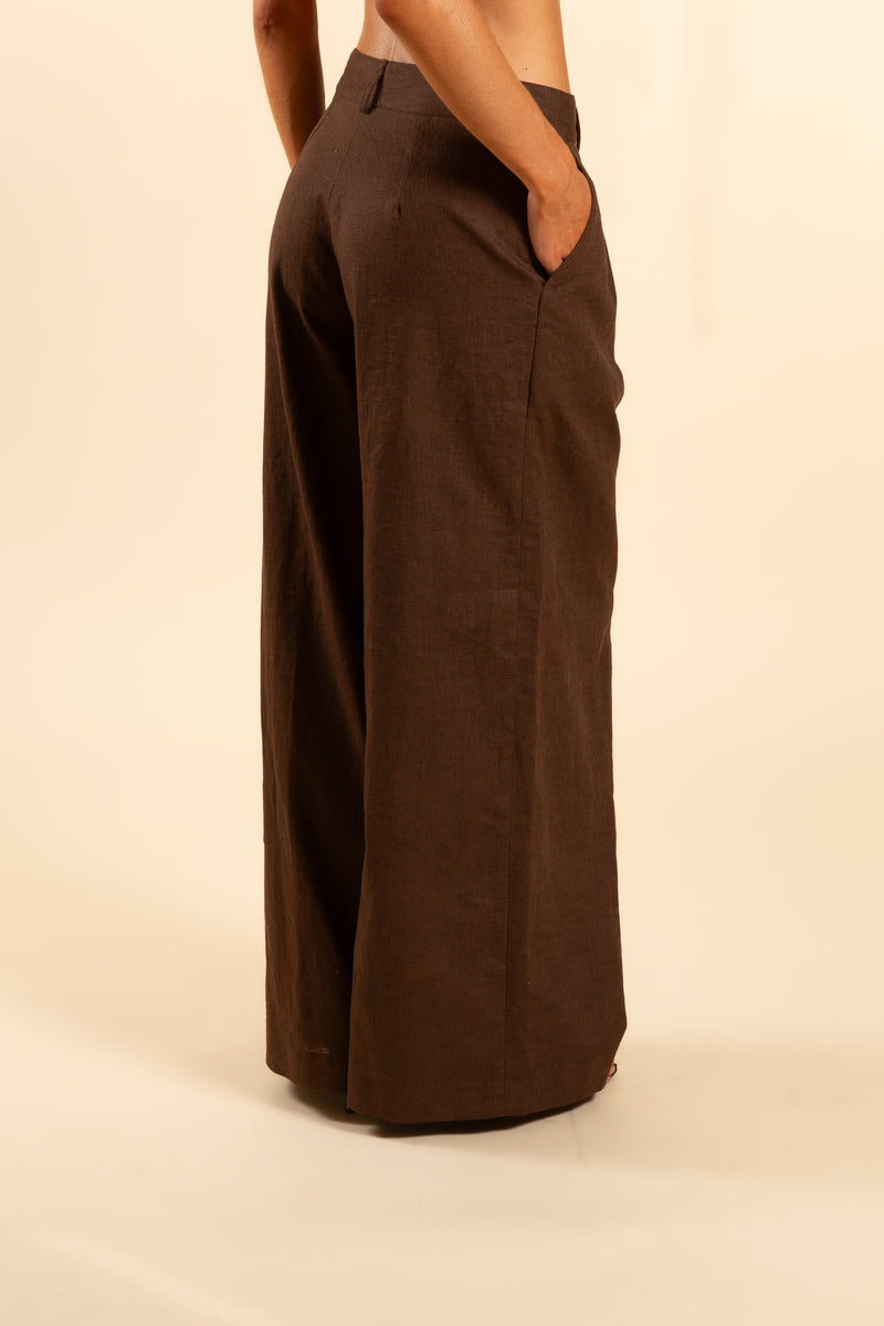 Brown linen pants