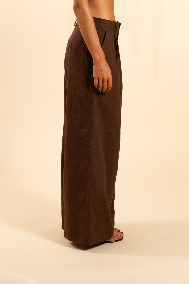 Brown linen pants