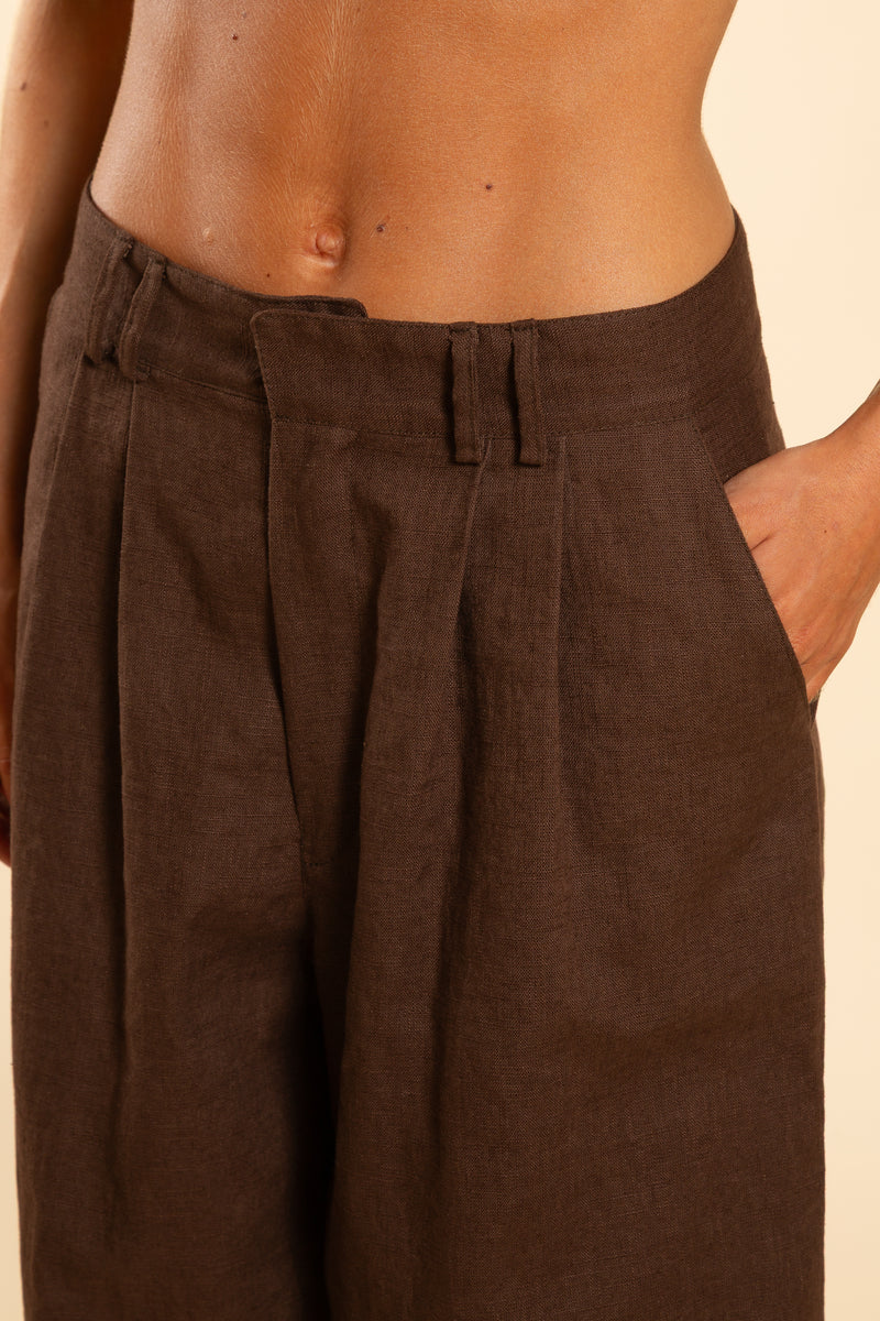 Brown linen pants