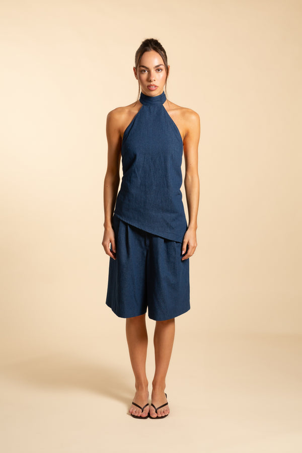 Top halter denim