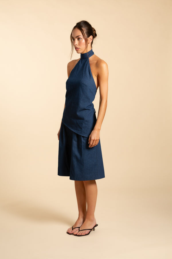 Top halter denim