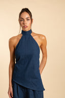 Top halter denim
