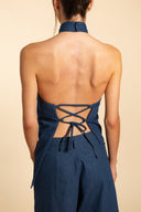 Top halter denim