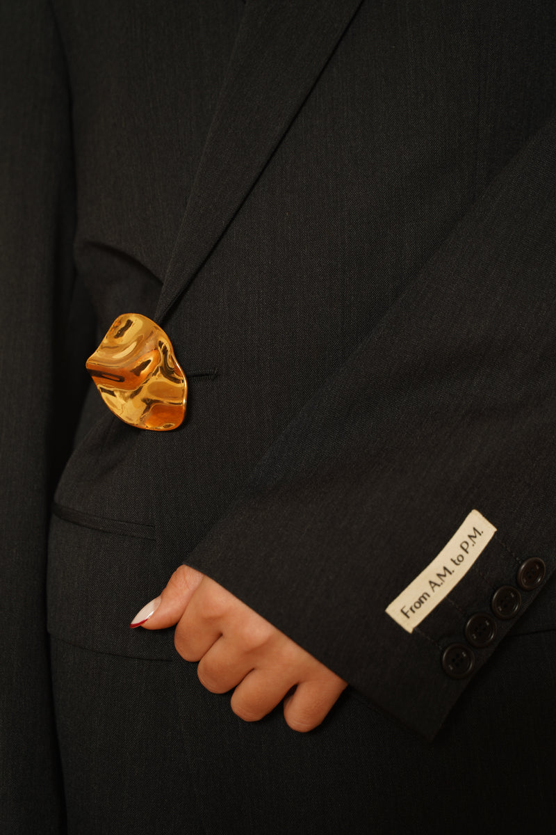 AM:PM x KOS gold brooch