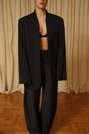 Collarless blazer 012