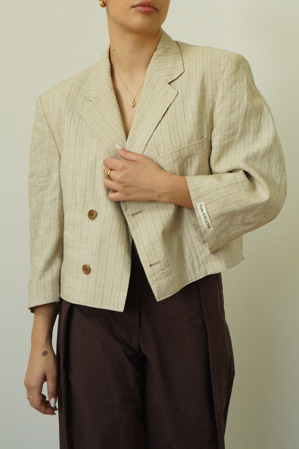 Linen cropped blazer 001