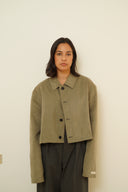 Suede cropped blazer 