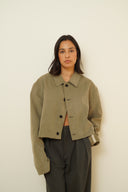 Suede cropped blazer 