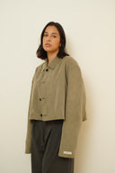 Suede cropped blazer 