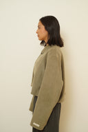 Suede cropped blazer 