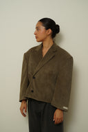 Corduroy cropped blazer 001