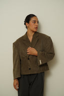 Corduroy cropped blazer 001